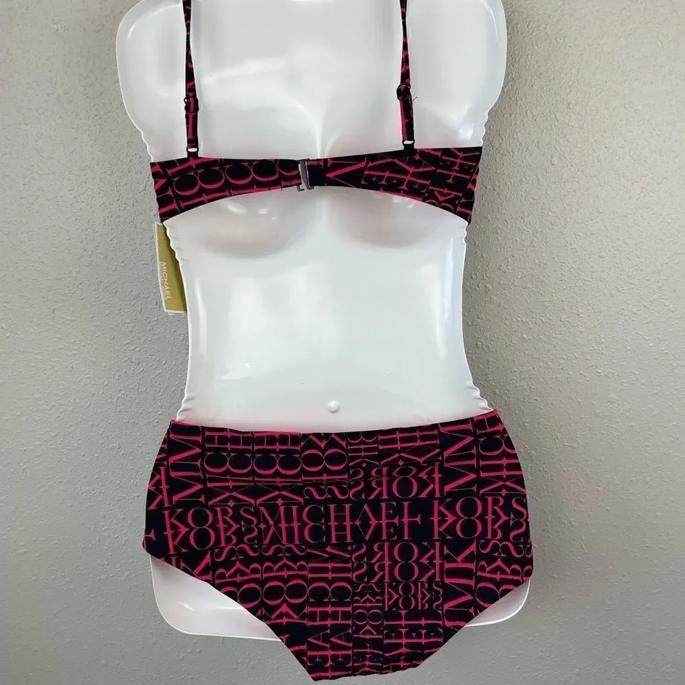 NWT MICHAEL Michael Kors Matching Bikini Top and Bottoms Size M